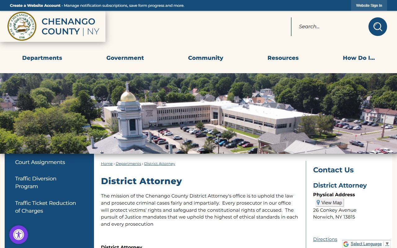Chenango County court records after arrest District Attorney information