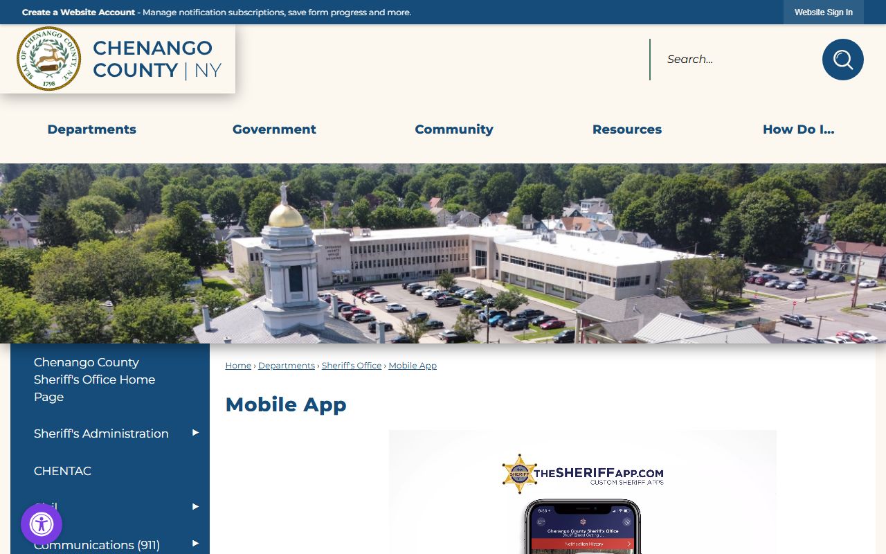 Chenango County inmate records Sheriff app information
